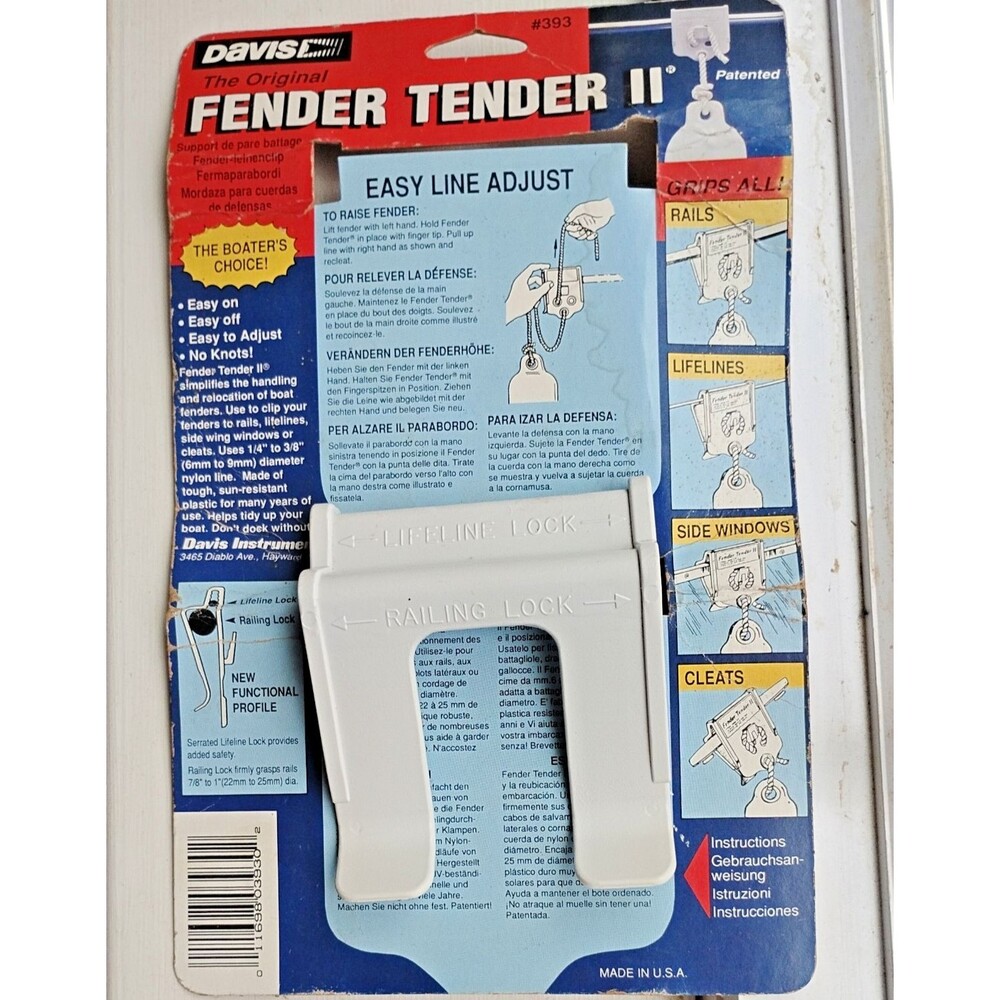 Davis Boat Fender Tender II  New but Only One Piece of Fender Clip Part 393